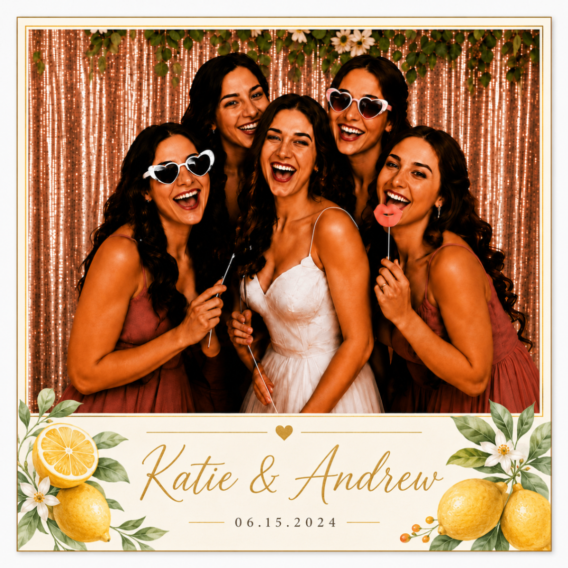 Summer Citrus personalized wedding magnet design