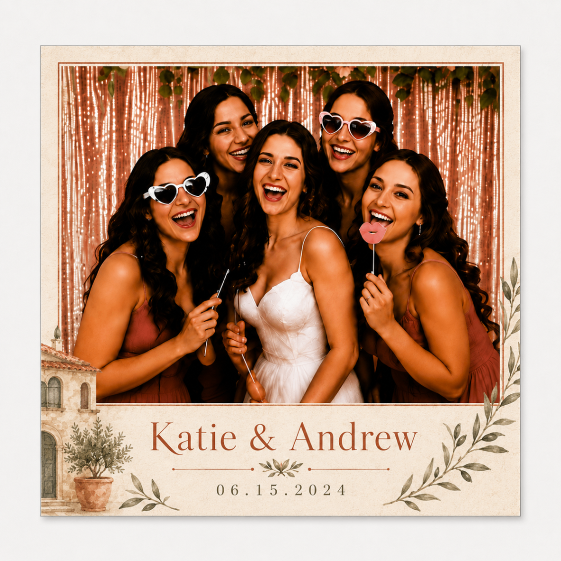 Italian Villa personalized wedding magnet design
