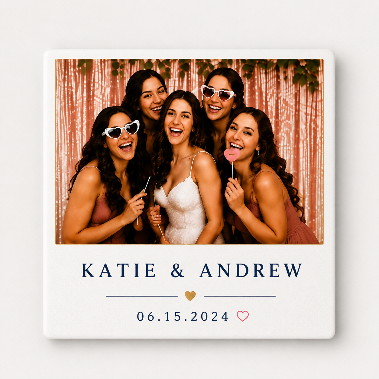 Polaroid personalized wedding magnet design