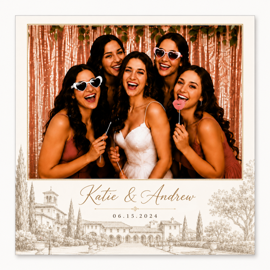 Venue Sketch personalized wedding magnet design