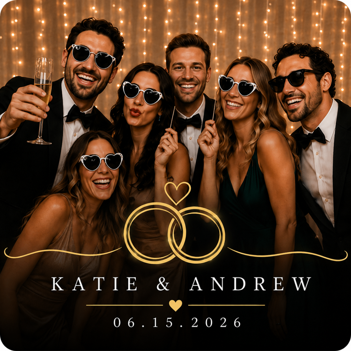 Woven Rings personalized wedding magnet design