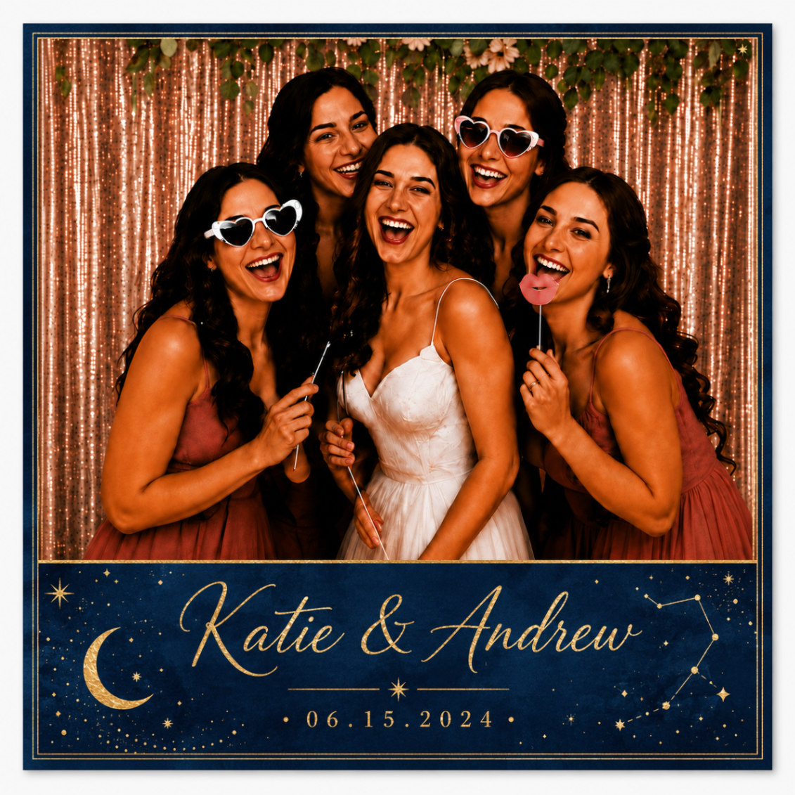 Celestial Skies personalized wedding magnet design
