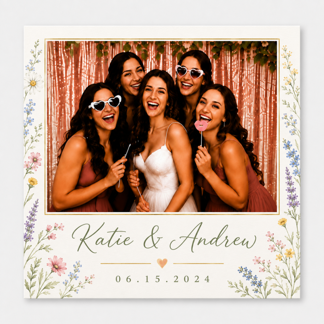 Wildflower Wedding personalized wedding magnet design