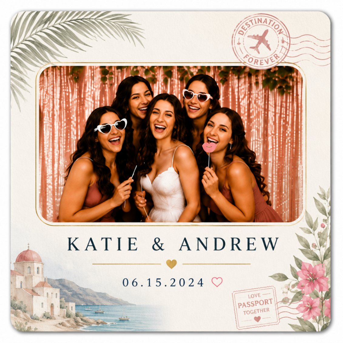 Destination Wedding personalized wedding magnet design