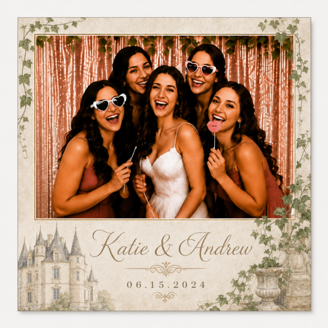 European Chateau personalized wedding magnet design