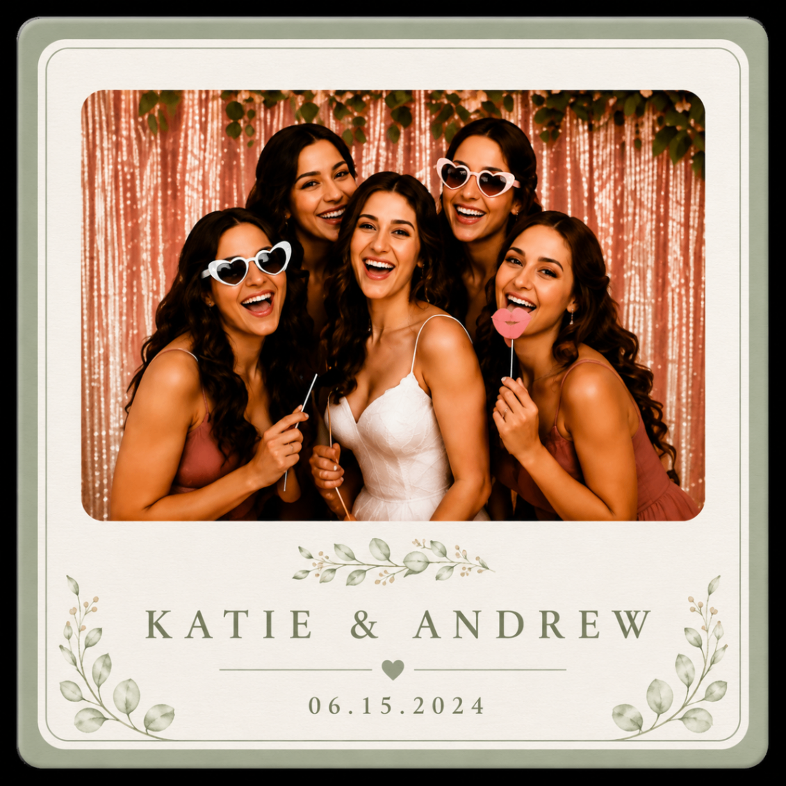 Soft Sage personalized wedding magnet design