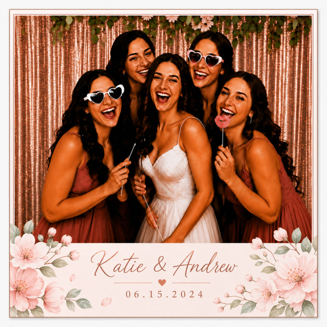 Spring Blossom personalized wedding magnet design