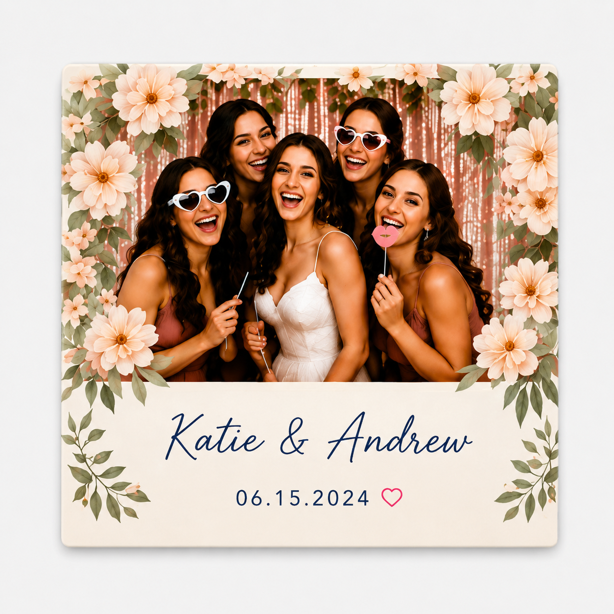 Floral Arch personalized wedding magnet design