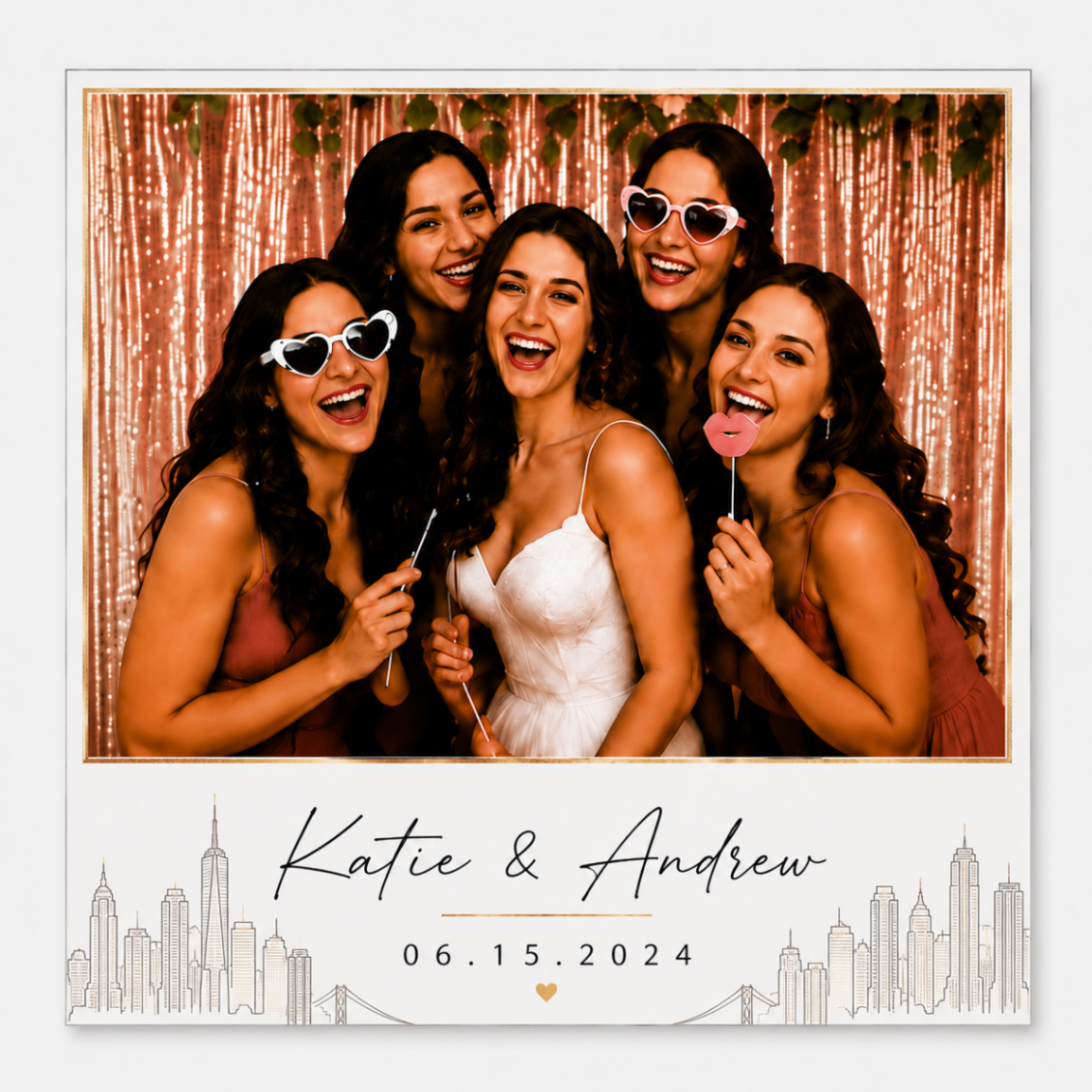 City Skyline personalized wedding magnet design