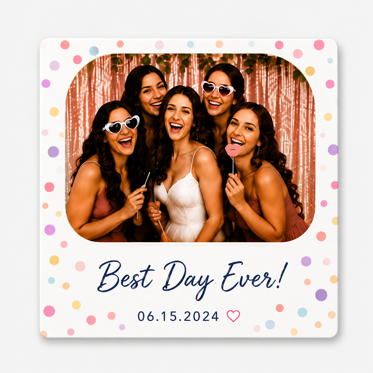 Polkadots personalized wedding magnet design