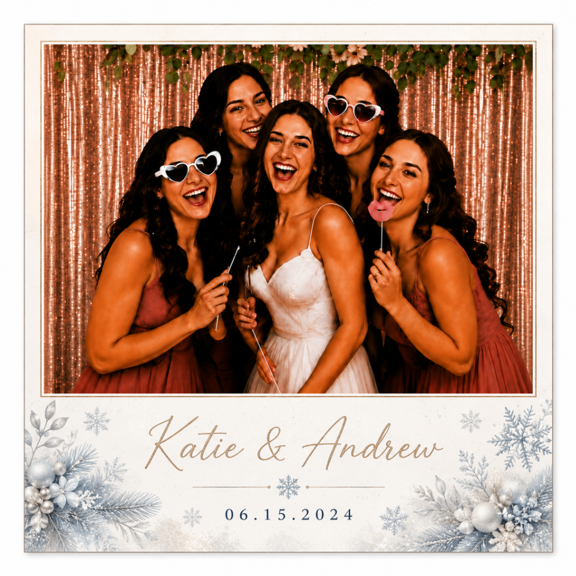 Winter Wonderland personalized wedding magnet design
